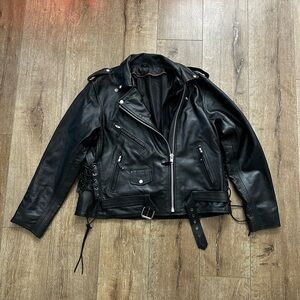 Black Leather Biker Jacket